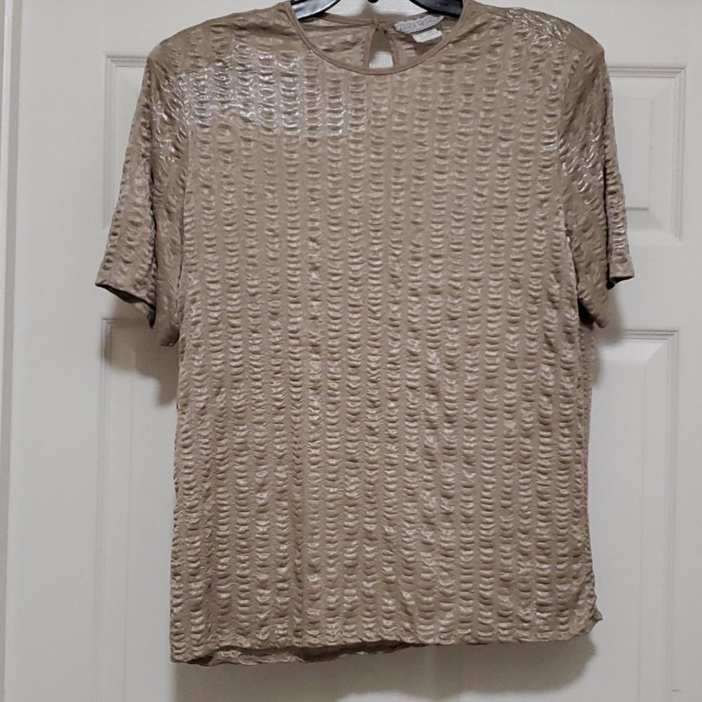 ❣️Jessica Michelle brown crinkled look top